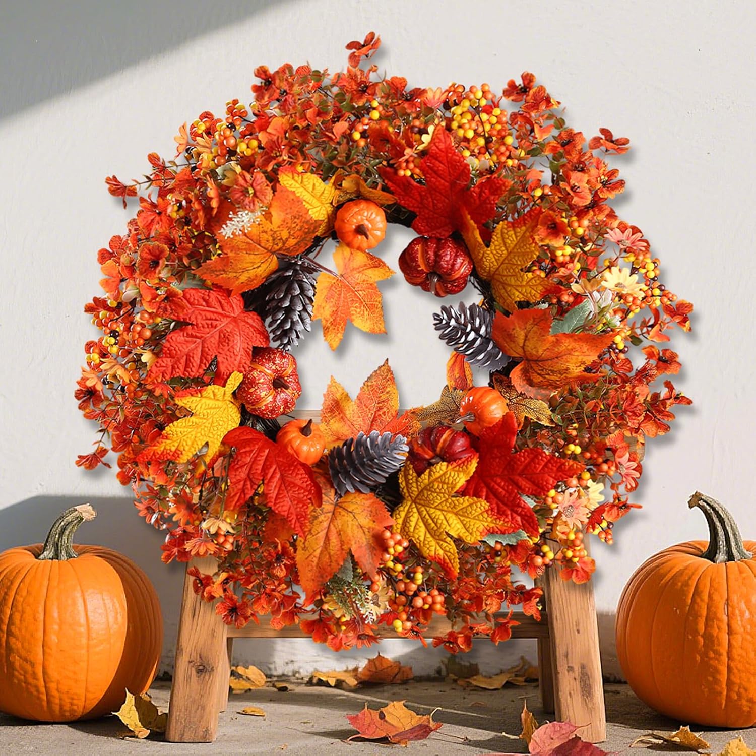 22 Inch Fall Wreath for Front Door