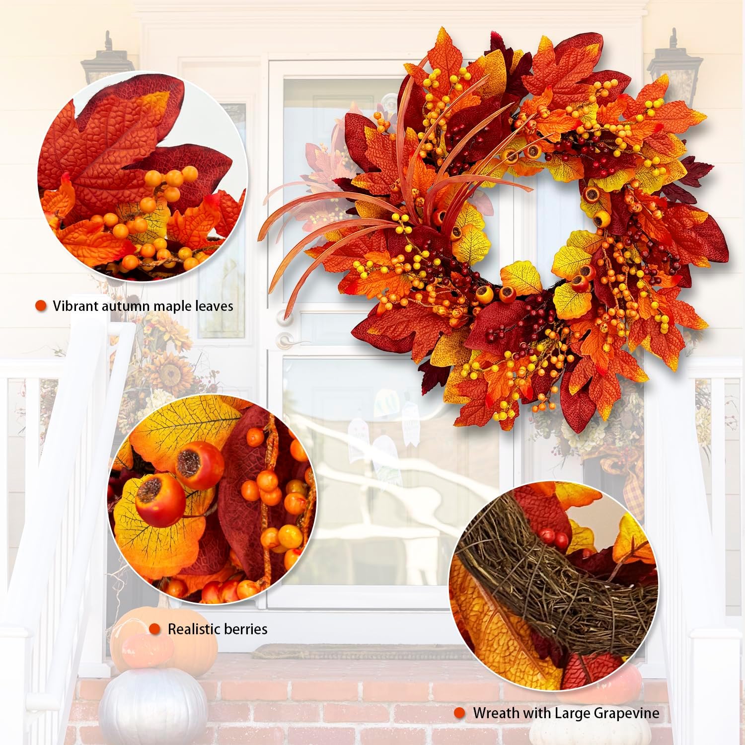 Fall Wreaths for Front Door Autumn Decor