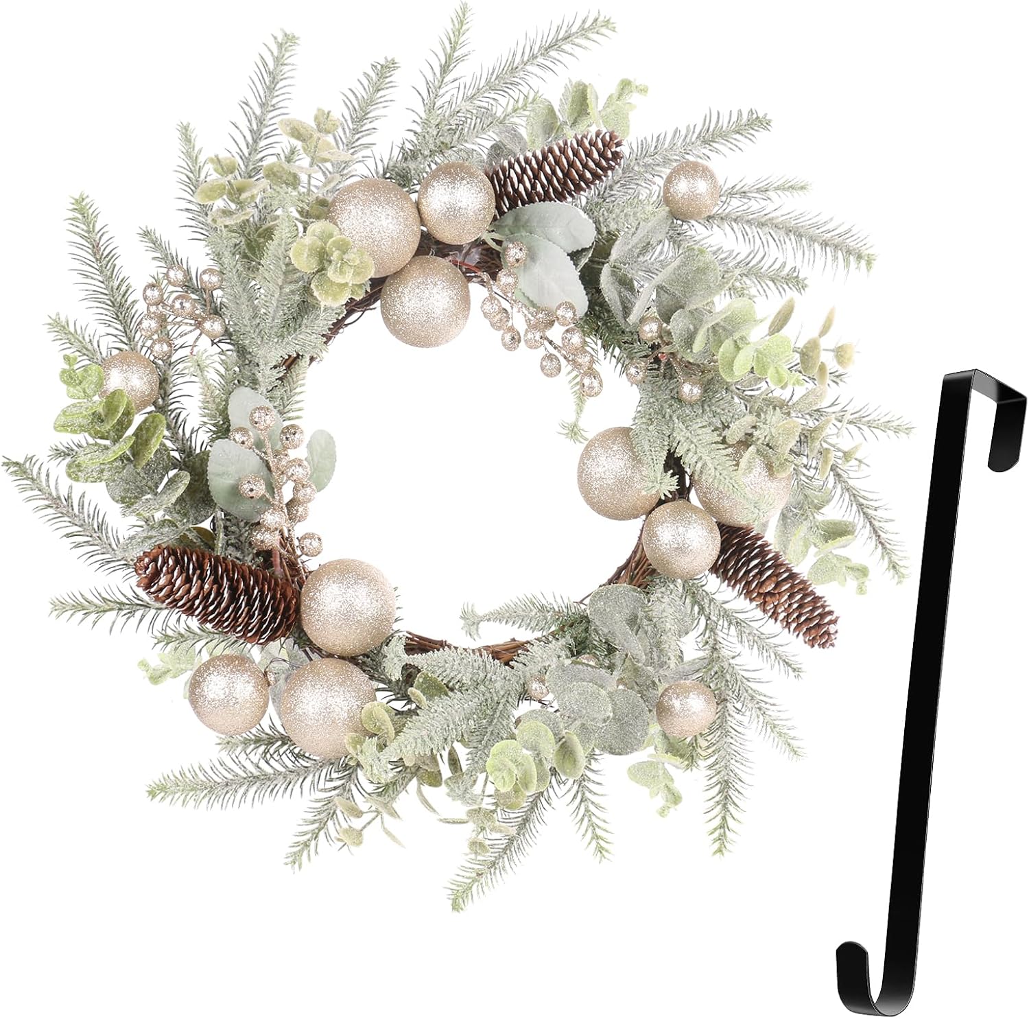 Super Holiday 19 Inch Champagne Christmas Wreath