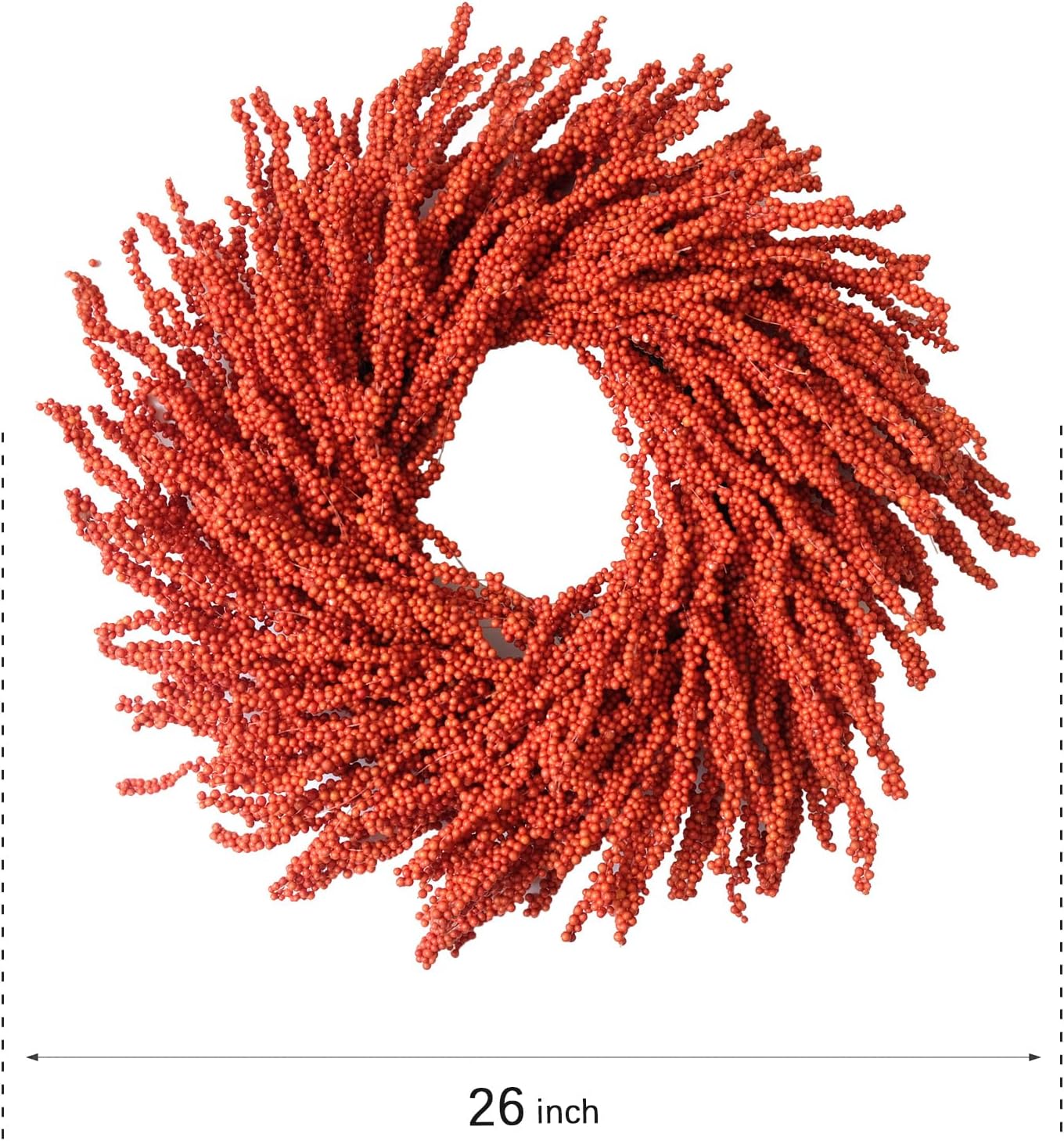 26 Inch Fall Wreath with Orange Berries for Front Door