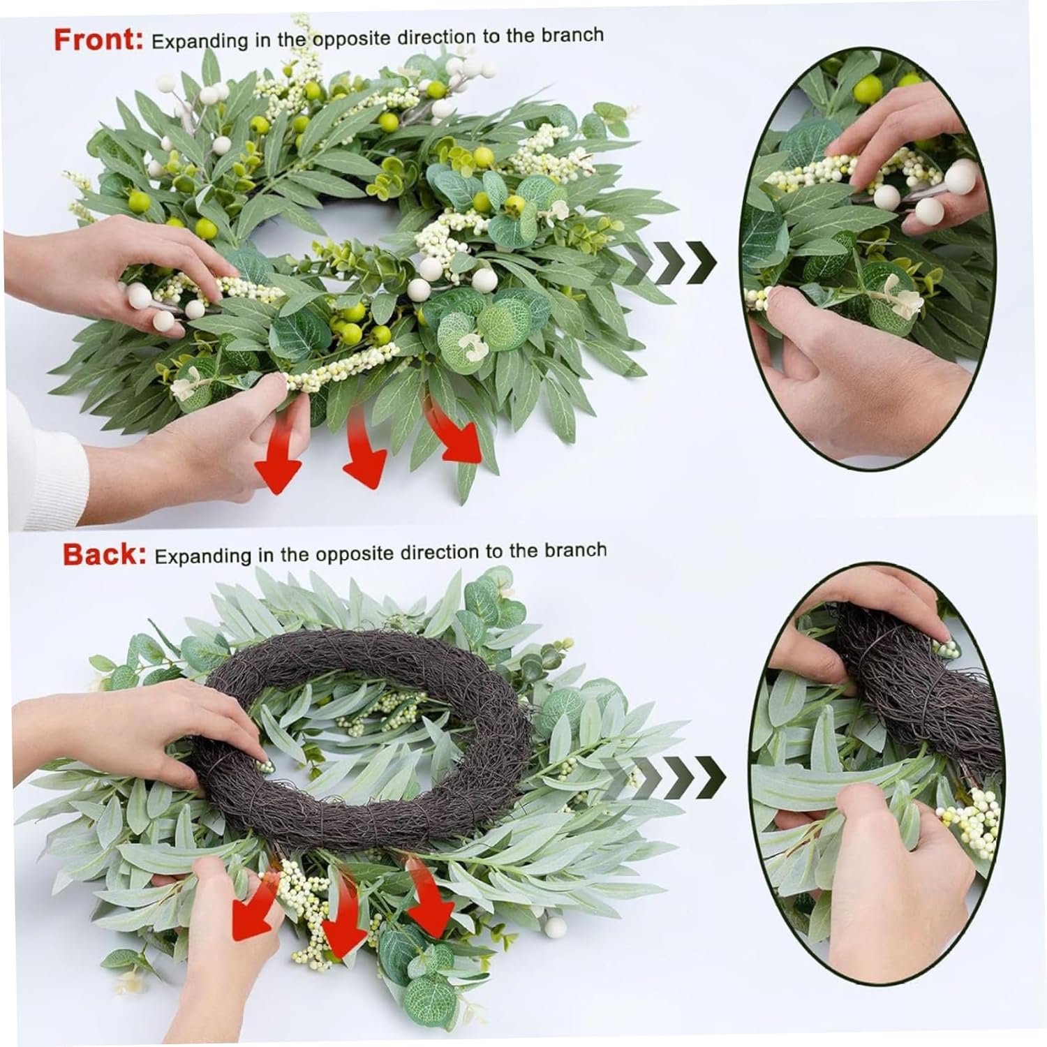Spring Wreath for Front Door 197 Inch Decor