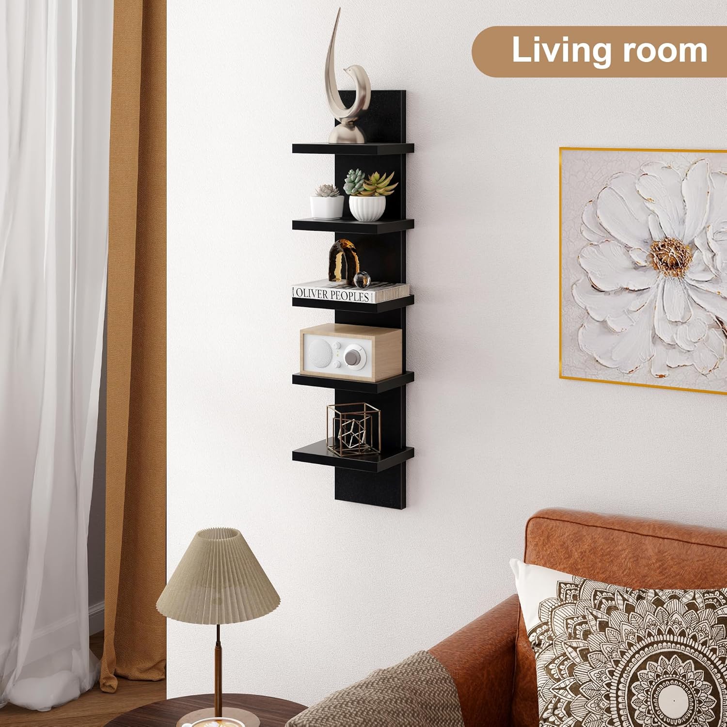 Fun Memories 5 Tier Wall Shelf Unit Black