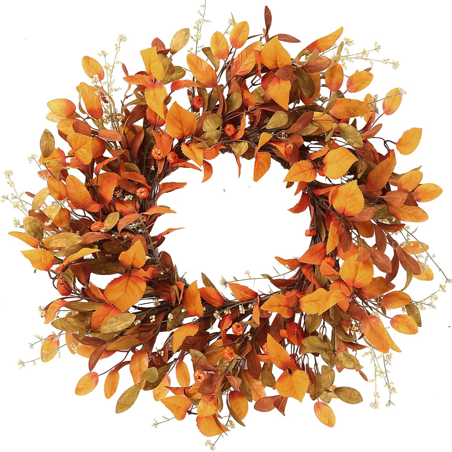 Sggvecsy Fall Wreath 21 Inch Autumn Decor Door Accent