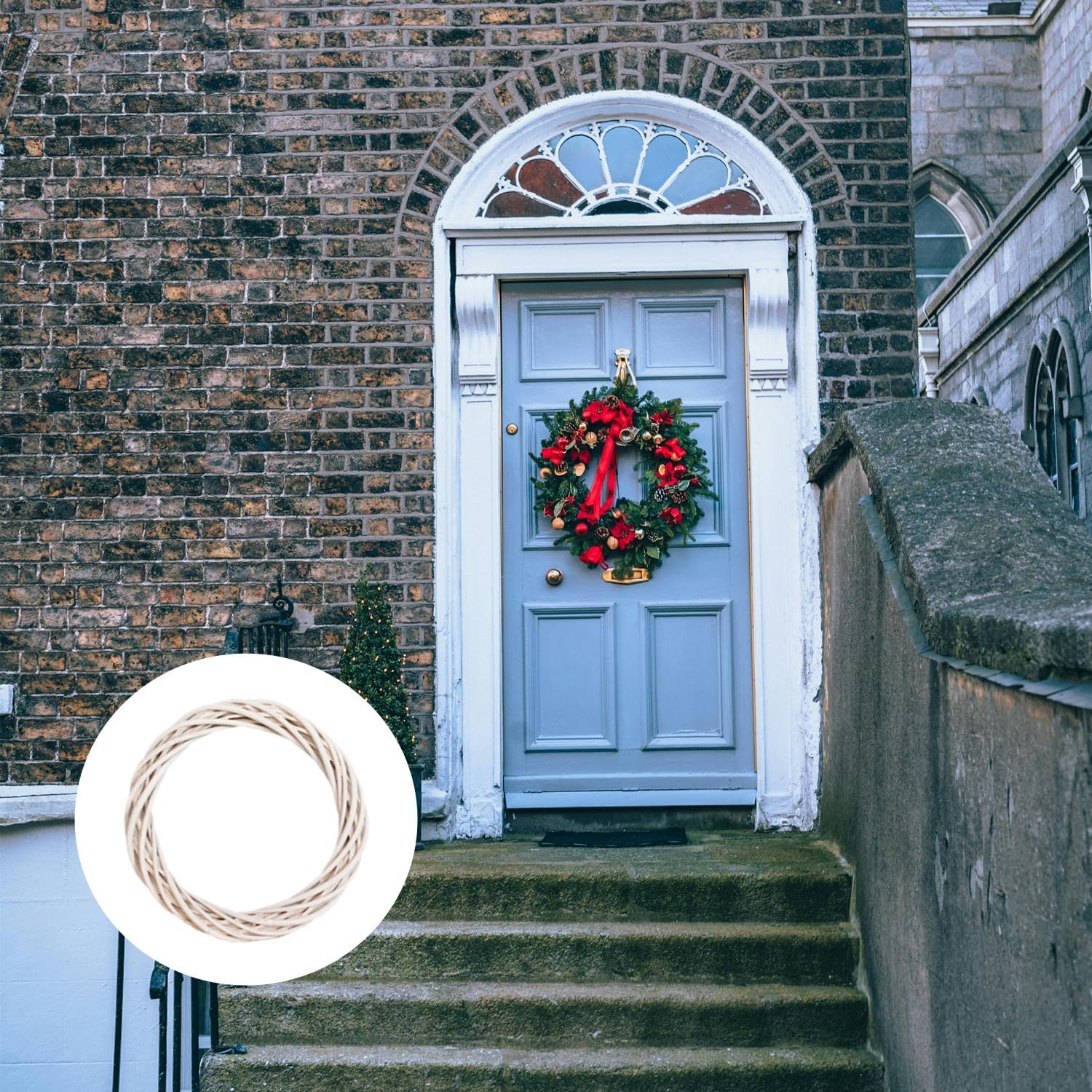 2Pcs Grapevine Wreaths DIY Willow Woven Decor for Holidays