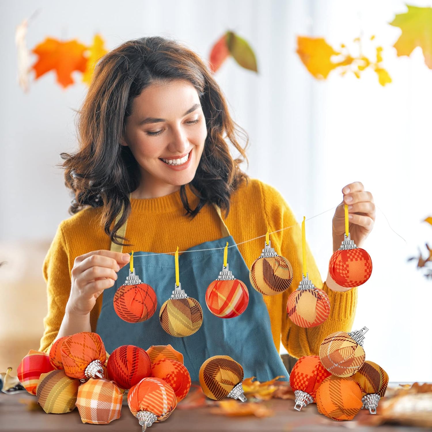 Honoson 24 Pcs Patriotic Tree Ornaments 4th of July Decorations Red White Blue Glitter Mini Balls