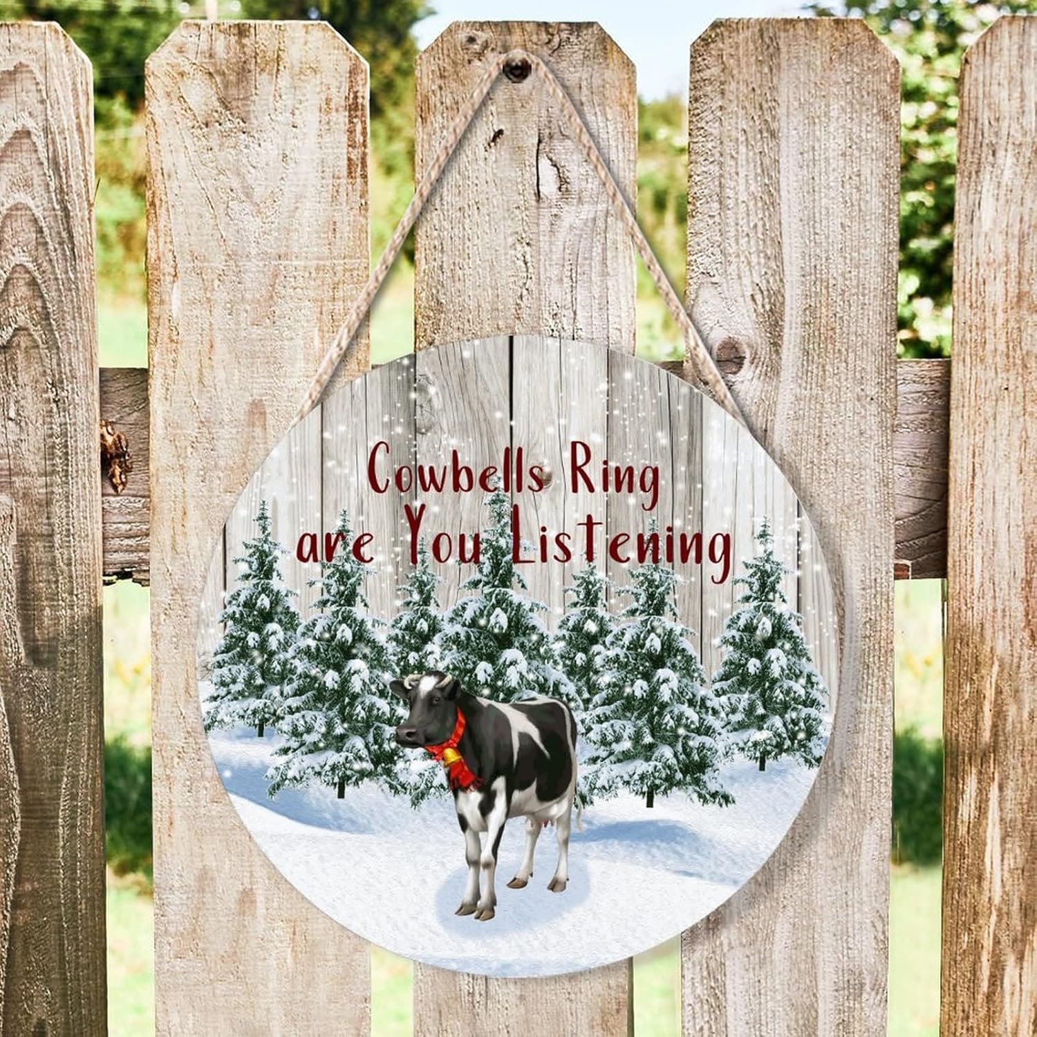 Farmhouse Door Hanger with Cowbell Design