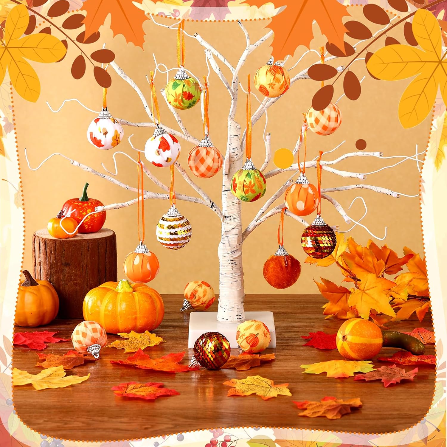 Riceshoot 24 Pcs Fall Tree Decorations