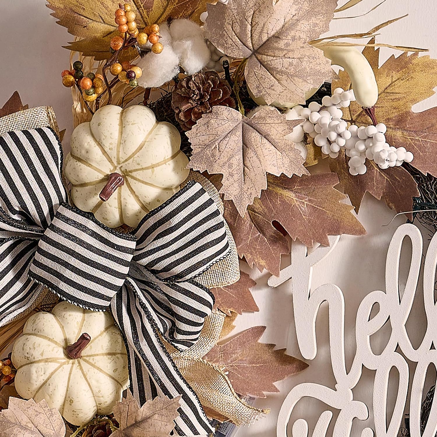 Valery Madelyn 22 Collapsible Fall Wreath with Lights