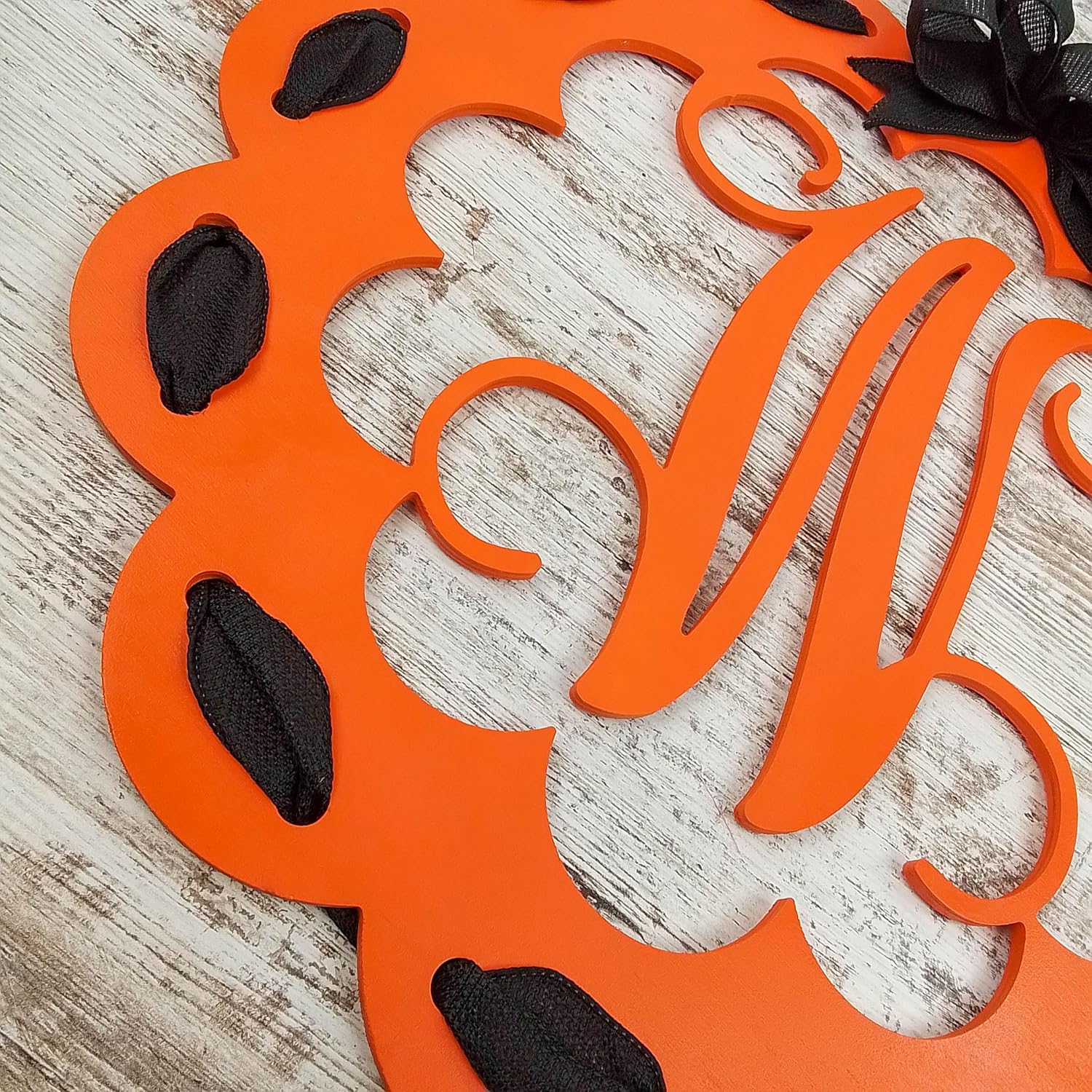 Halloween Door Hanger Wreath with Monogram