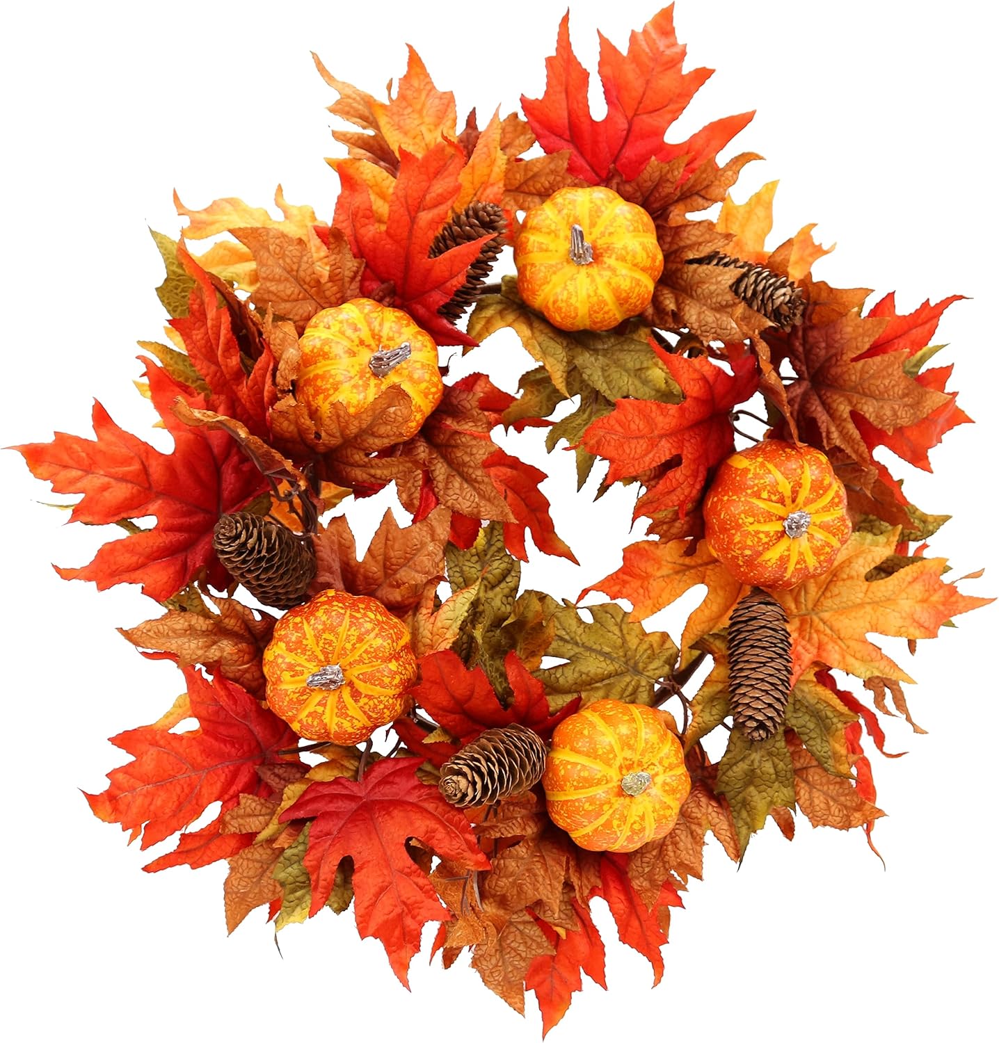 20 Inch Fall Wreath for Front Door and Entryway