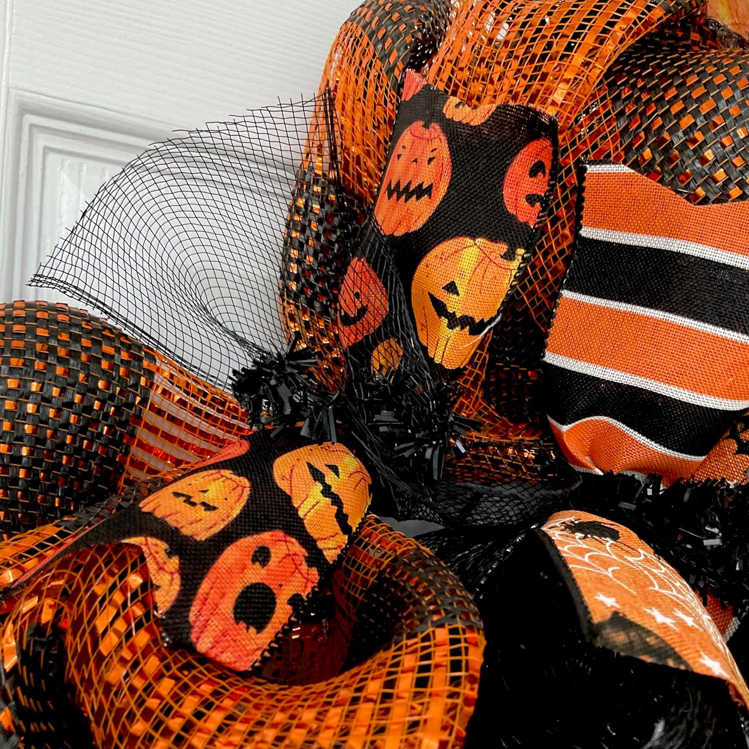 Haunted House Halloween Wreath Handmade Mesh