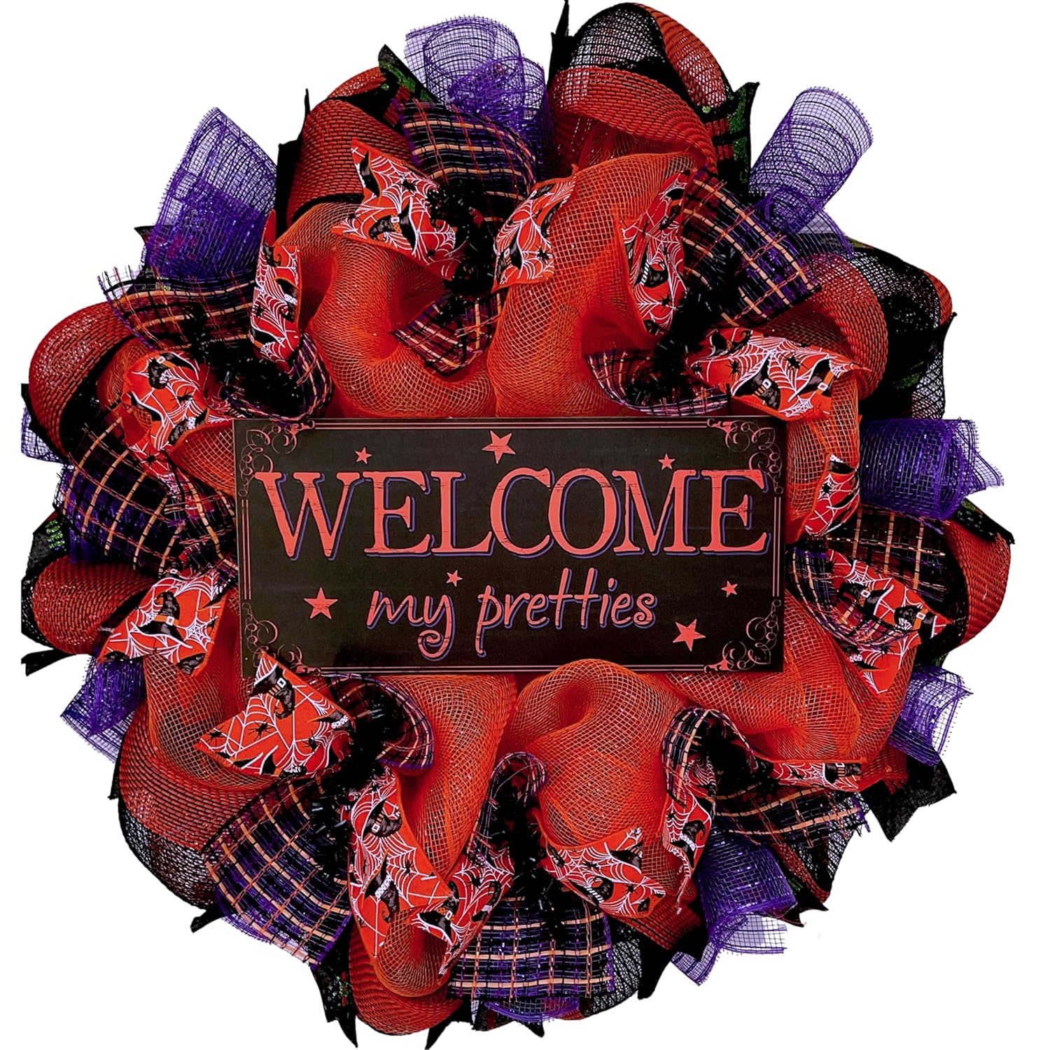 Welcome My Pretties Halloween Witch Wreath