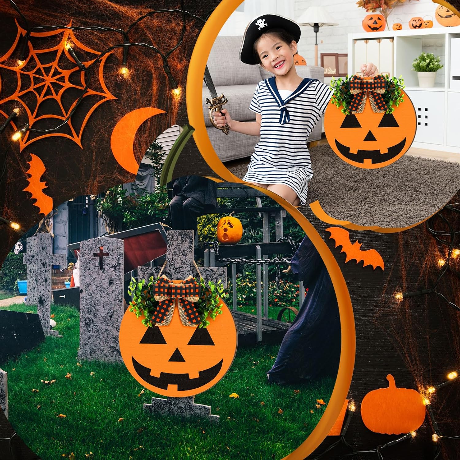 Moucuny Easter Wreath Front Door Decor 118 x 118 Inch Rabbit Sign