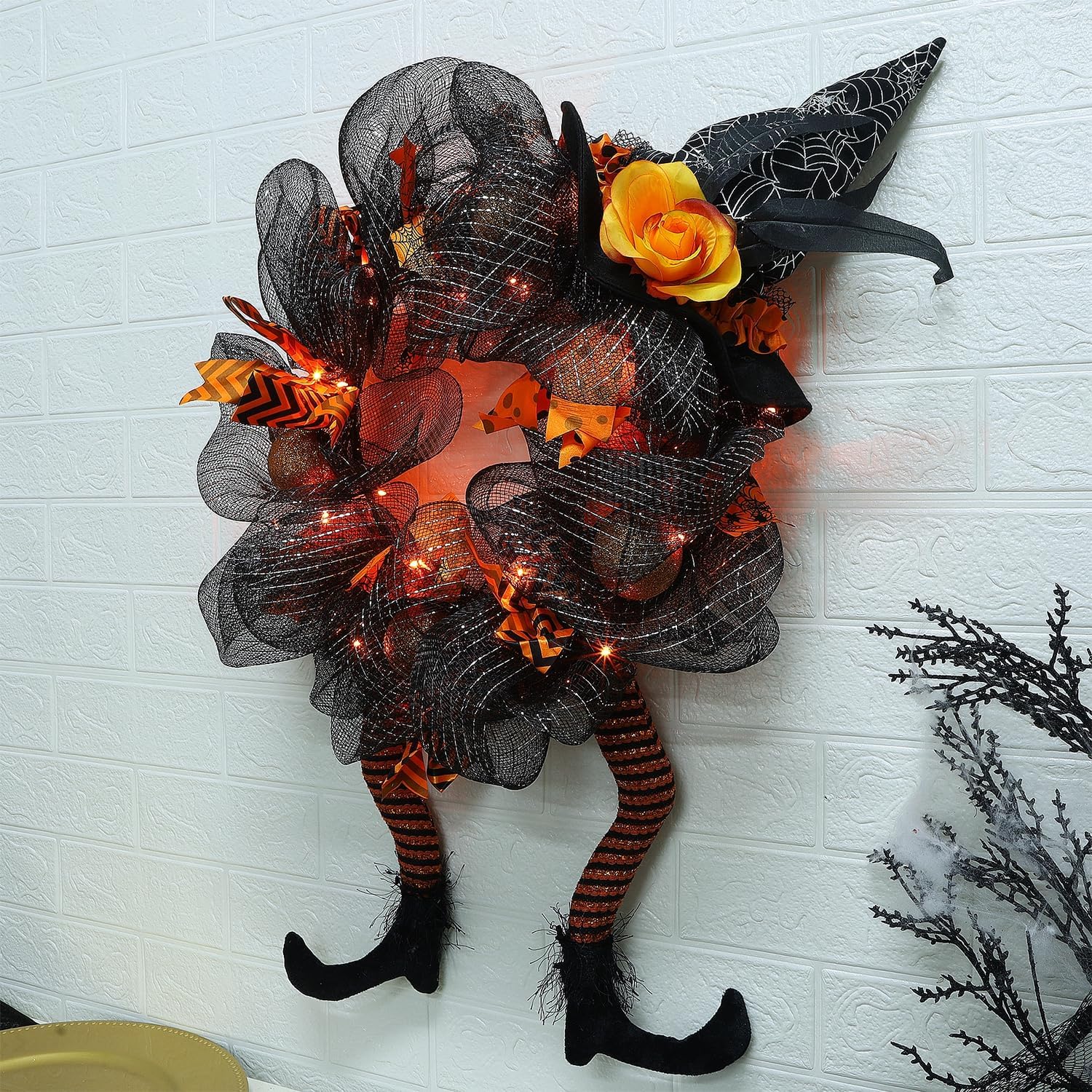 Yosager Halloween Wreath with LED Lights