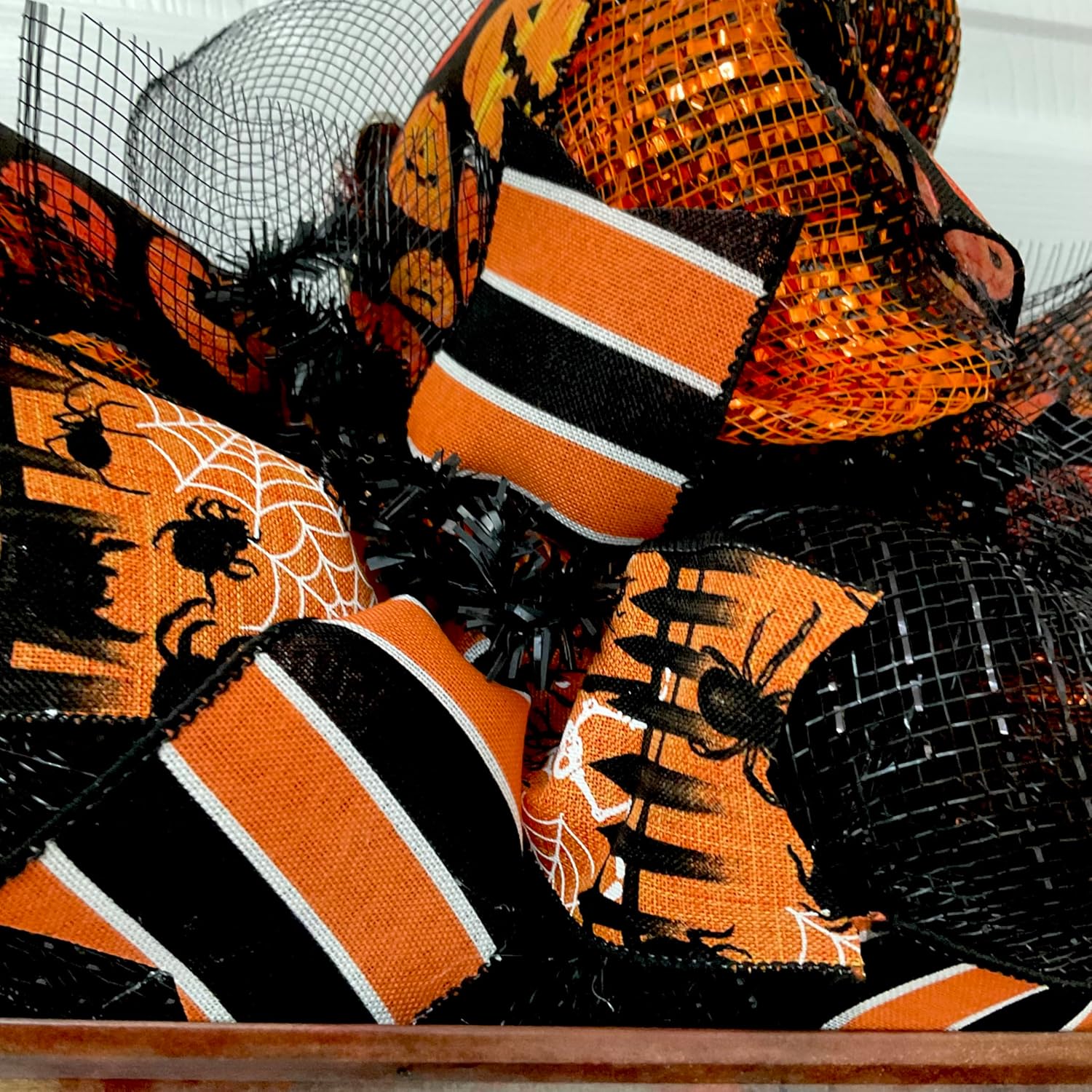 Haunted House Halloween Wreath Handmade Mesh