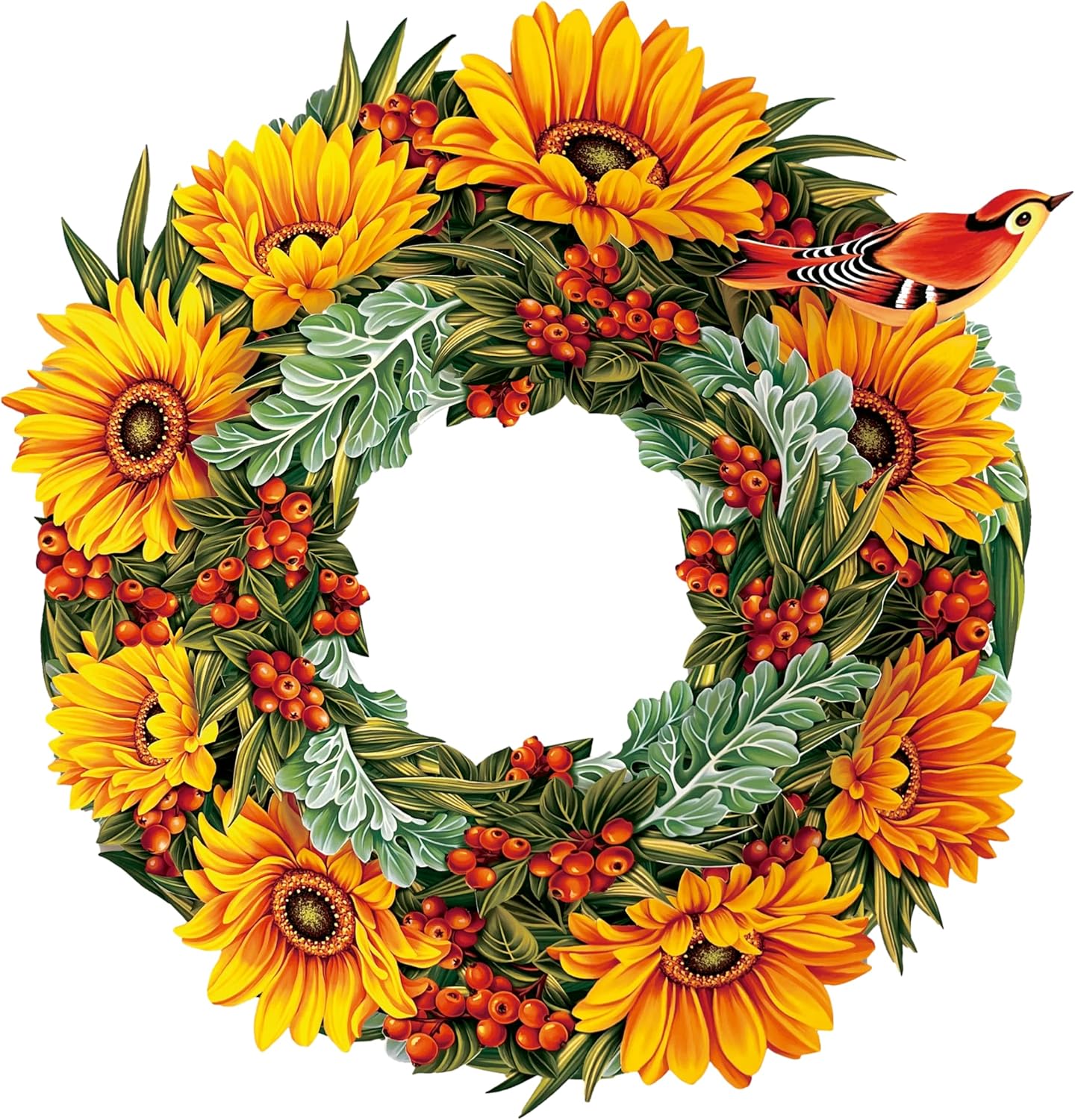 Freshcut Paper Sunflower Wreath 15 Inch 3D Pop Up Card