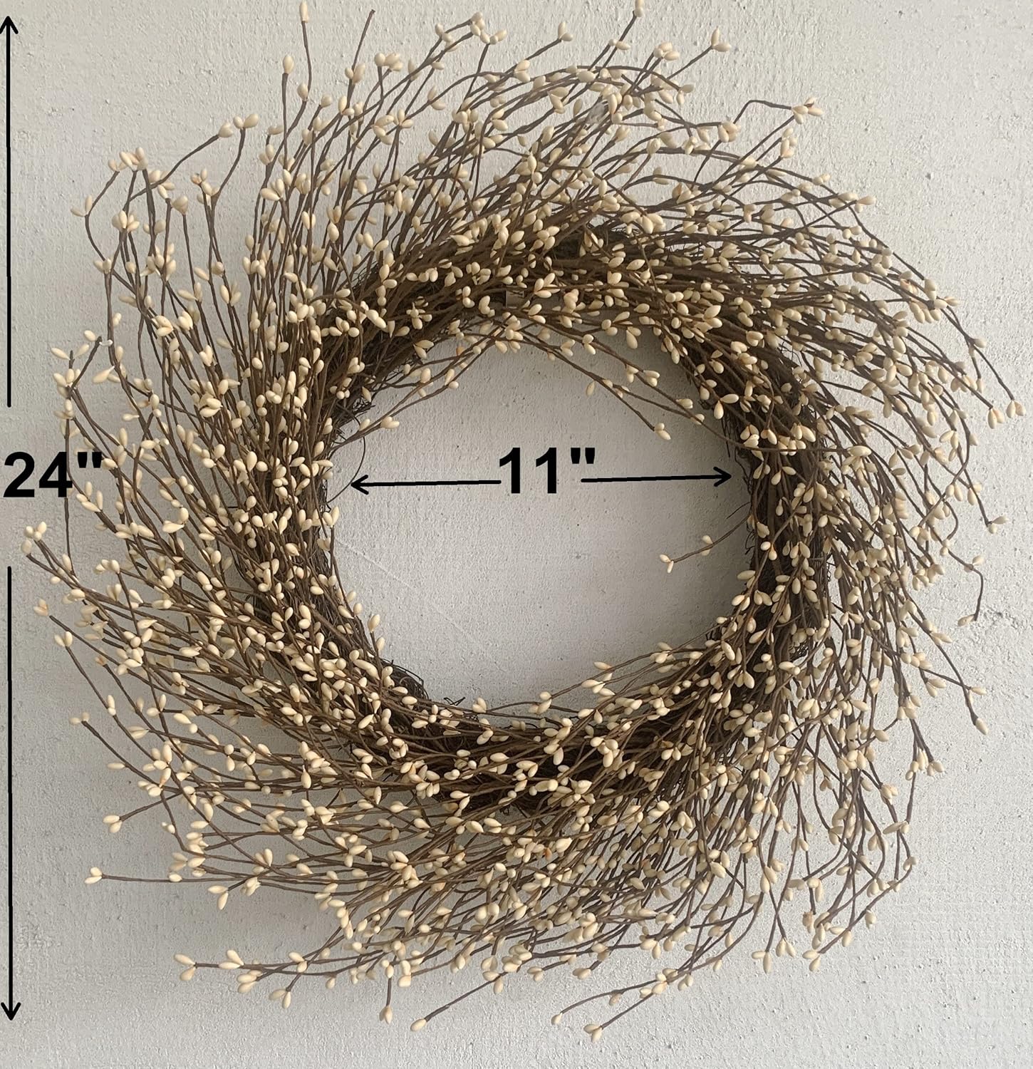 Jobflower 24 Inch Berry Wreath for Farmhouse Window Christmas Holiday Decor