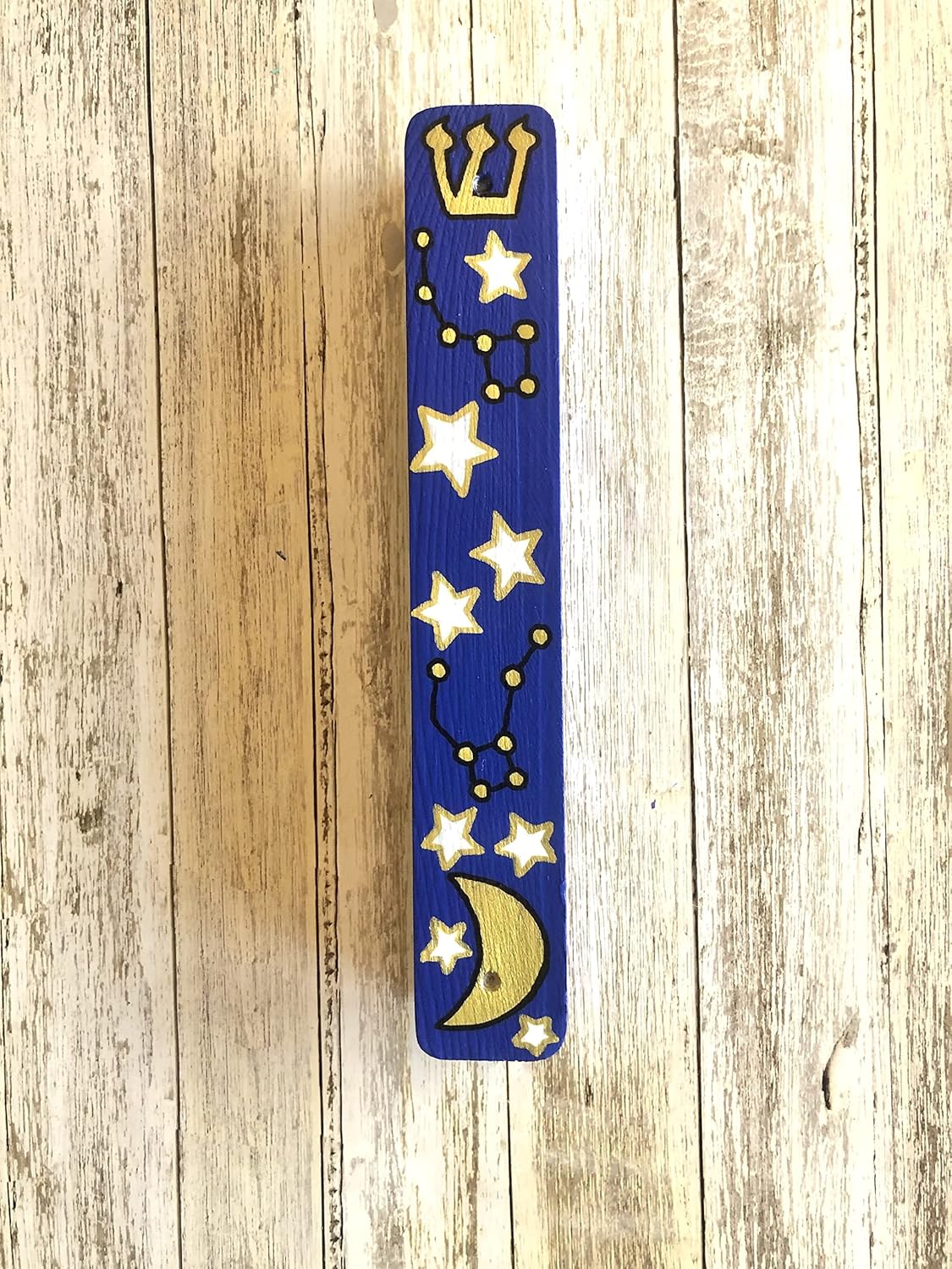 Moon and Stars Mezuzah with Kosher Scroll