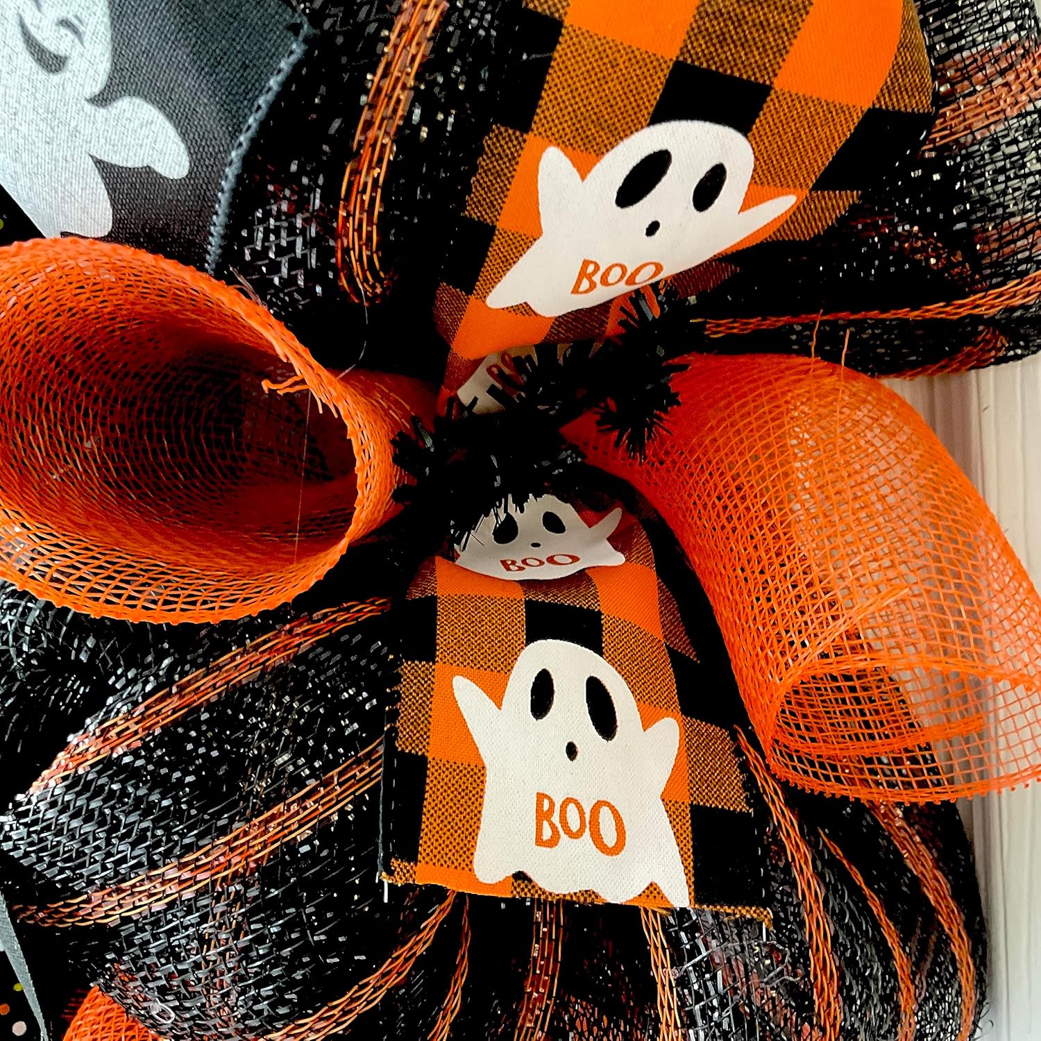 Boo Crew Halloween Wreath with Ghosts Handmade Decor