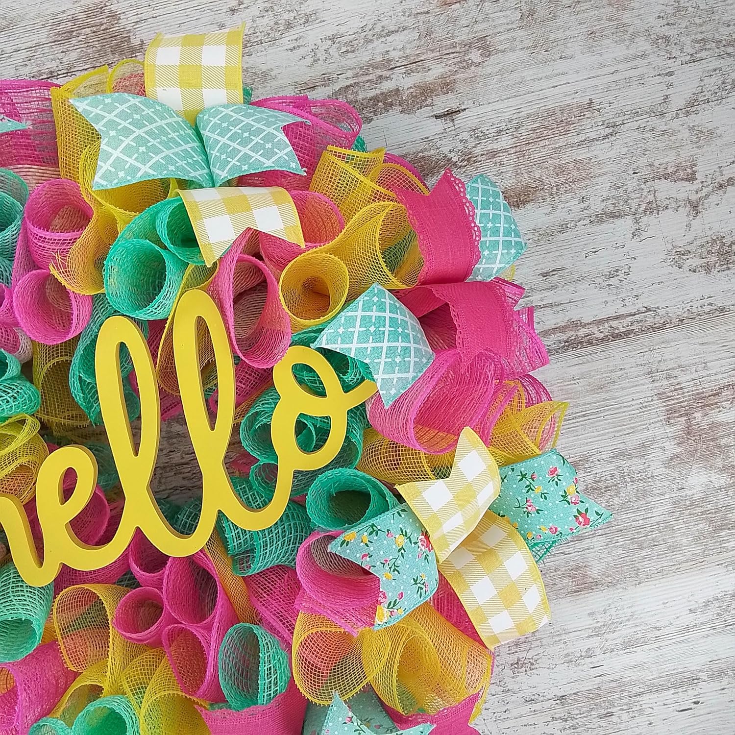 Colorful Deco Mesh Wreath for Doors