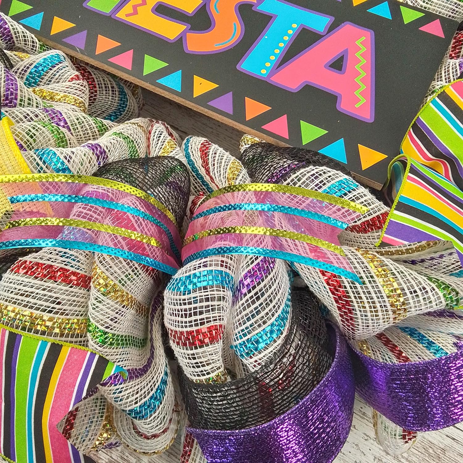Fiesta Wreath Front Door Decor Multi Color