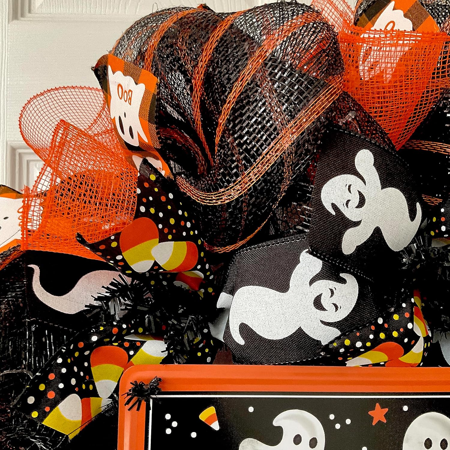 Boo Crew Halloween Wreath with Ghosts Handmade Decor