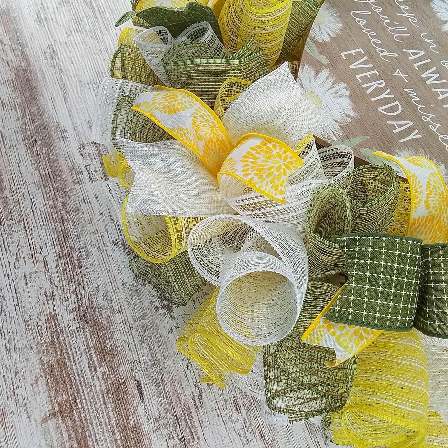 Memorial Wreath Door Hanger with Removable Heart Sign