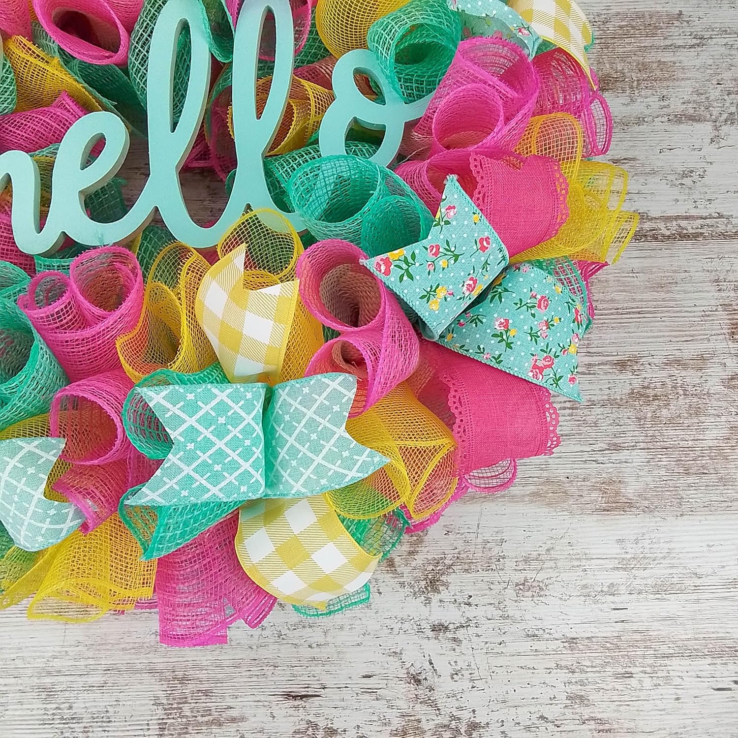 Colorful Deco Mesh Wreath for Doors